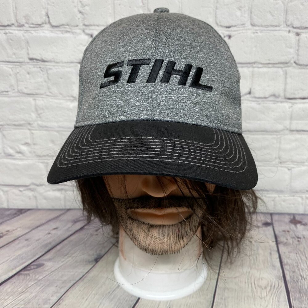 STIHL Hat Cap Strap Back Gray Black Chainsaw Timber Sports Lumberjack Embroider